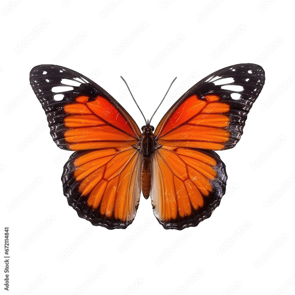 Fototapeta premium Big yellow/orange butterfly isolated on white background
