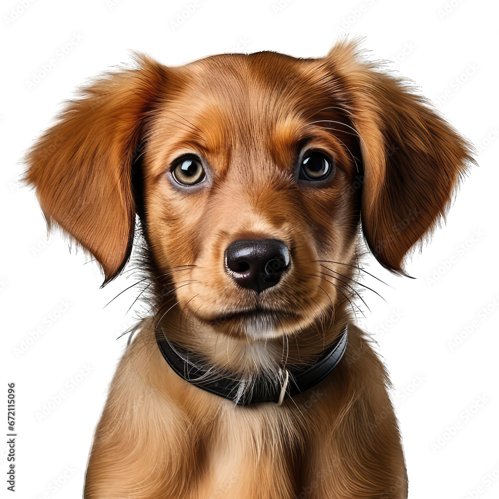 portrait of a dachshund puppy isolated on white background