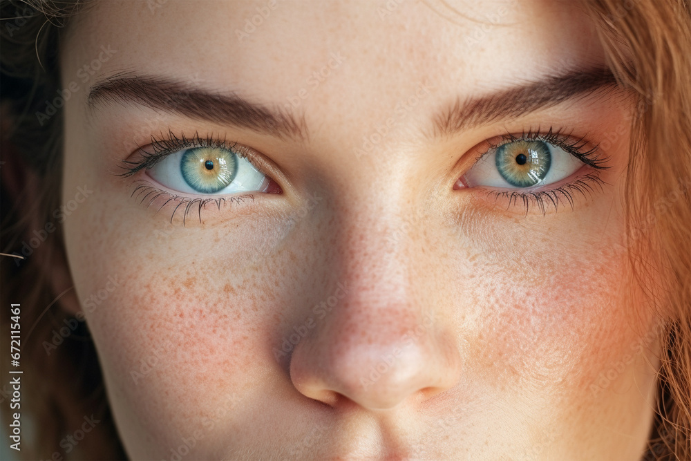 Face of beautiful woman with red hair and freckles Face of beautiful woman with red hair and freckles