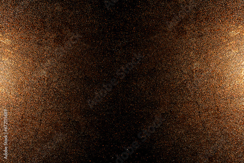 Black dark orange red brown shiny glitter abstract background with space. Twinkling glow stars effect. Like outer space, night sky, universe. Rusty, rough surface, grain.