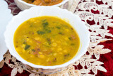 North Indian Thali containing Arhar Dal Tadka . Selective focus on subject
