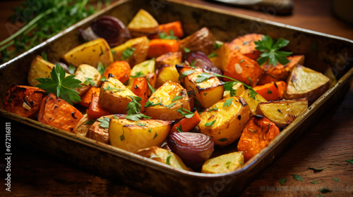 Oven-roasted root vegetables