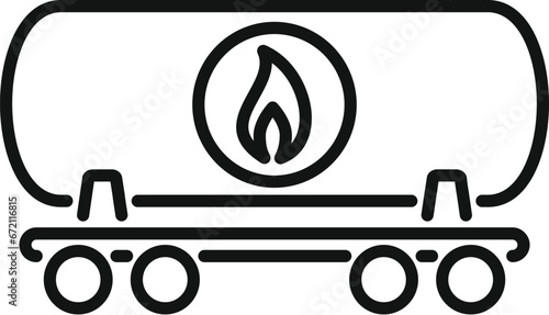 Wagon kerosene tank icon outline vector. Chemical container energy. Camp petrol handle