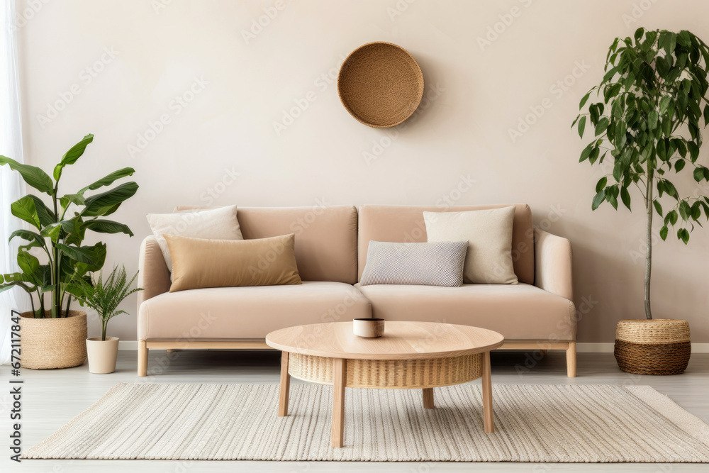 modern living room with sofa