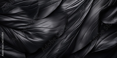 black abstract seamless leaf with black textured background