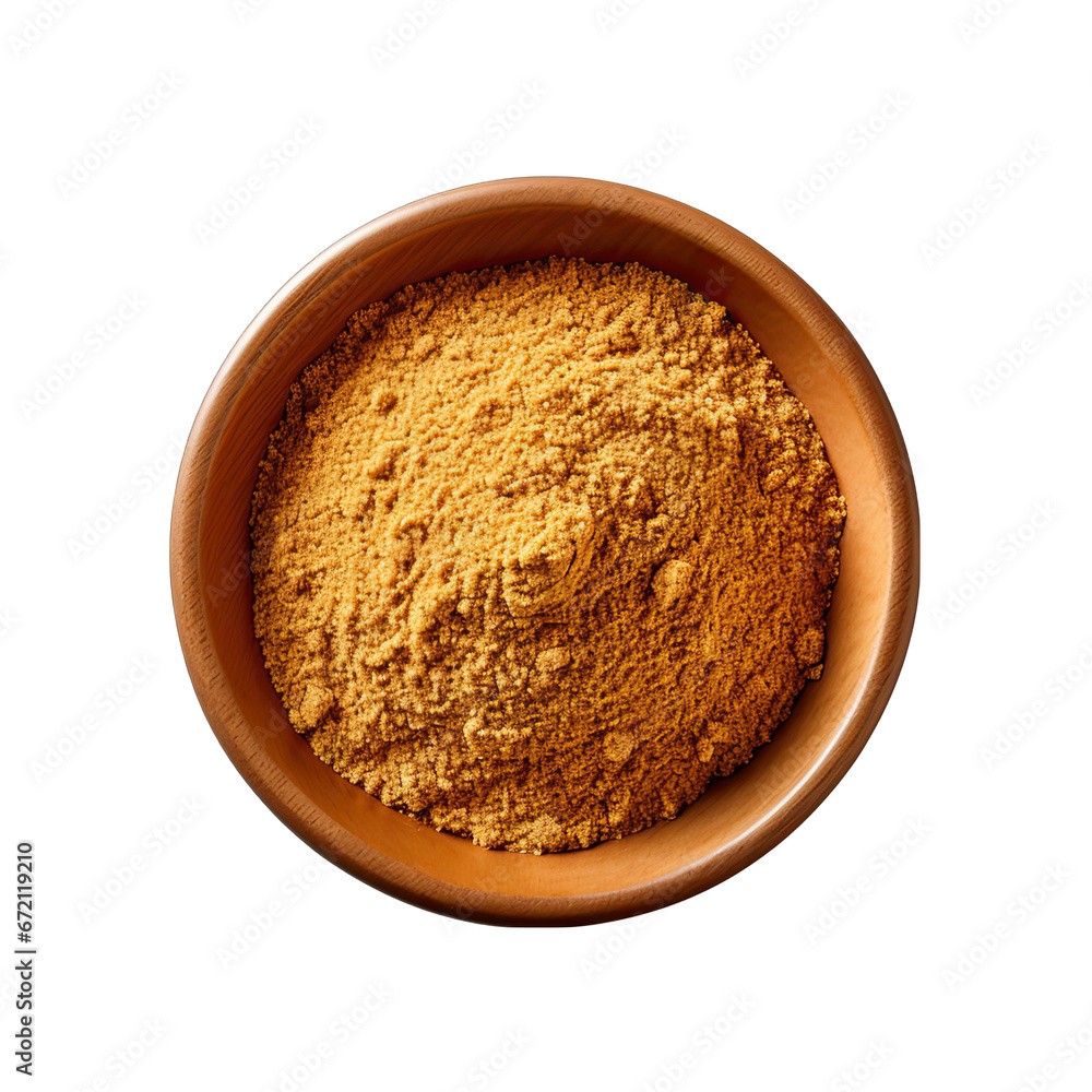 Top View of Ground Cumin in a Bowl Isolated on Transparent or White Background, PNG Top View of Ground Cumin in a Bowl Isolated on Transparent or White Background, PNG