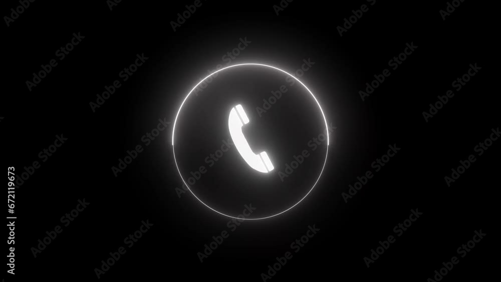 Glowing circle and phone icon animation Glowing circle and phone icon animation