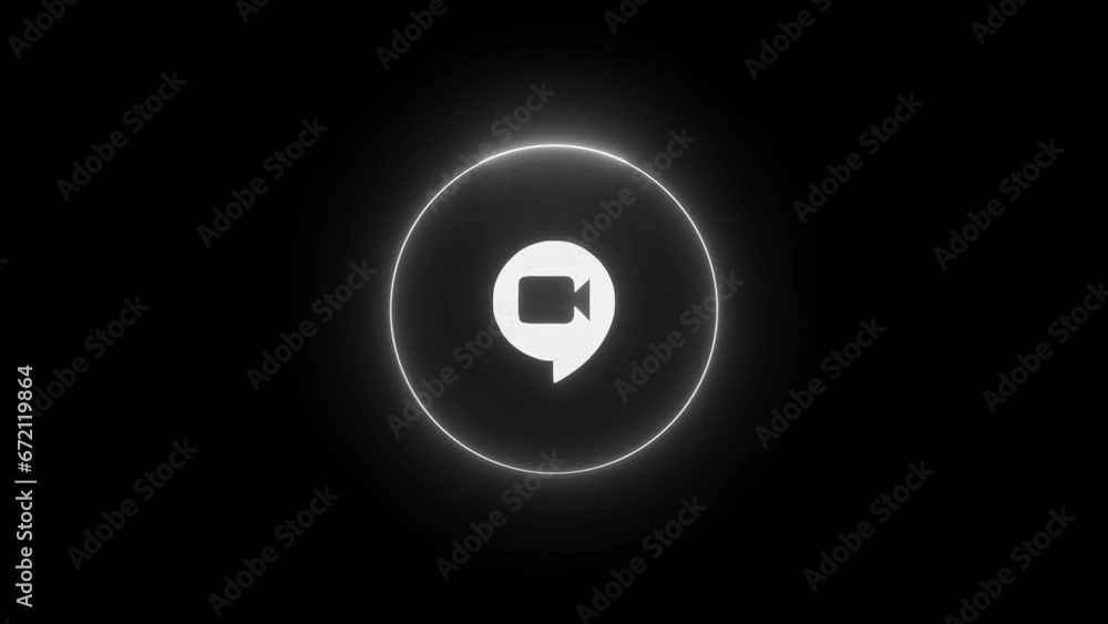 Glowing neon circle and social media icon animation Glowing neon circle and social media icon animation