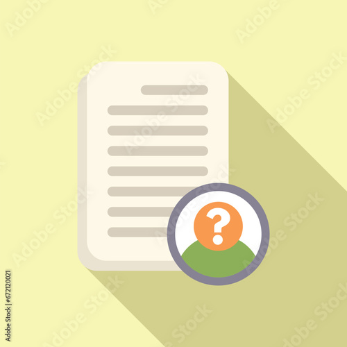 Anonymous paper document icon flat vector. Mark person user. People face