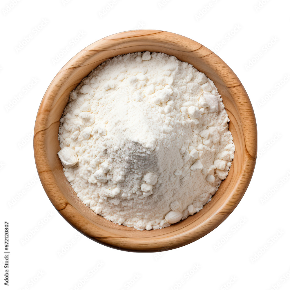 Garlic Powder in a Bowl Isolated on Transparent or White Background, PNG Garlic Powder in a Bowl Isolated on Transparent or White Background, PNG
