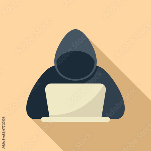Anonymous hacker icon flat vector. Mark had person. Head people avatar