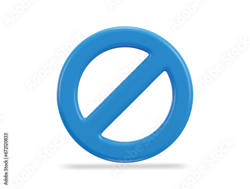 3d stop banned vector icon illustration