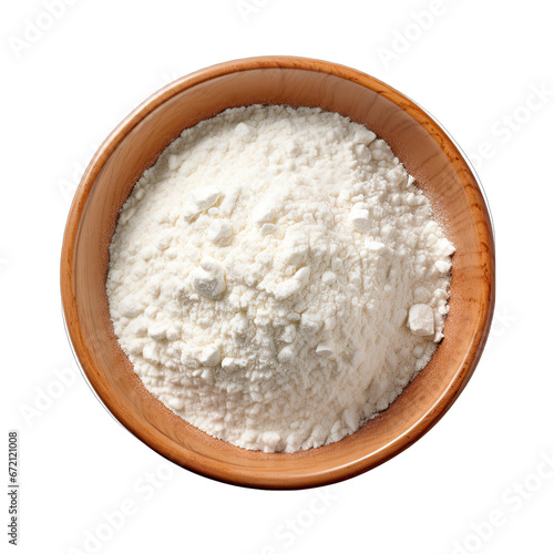 Top View of Onion Powder Isolated on Transparent or White Background, PNG