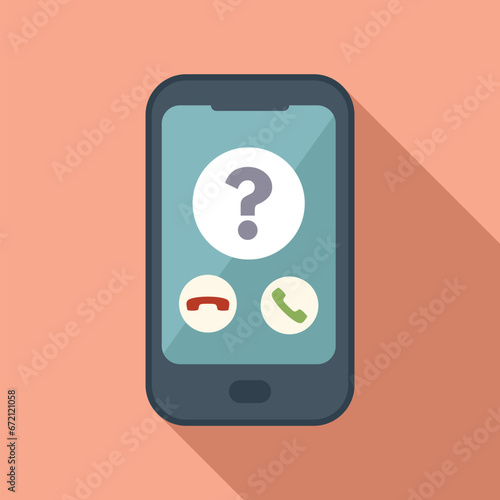 Anonymous phone call icon flat vector. Face mark user. Agent data profile