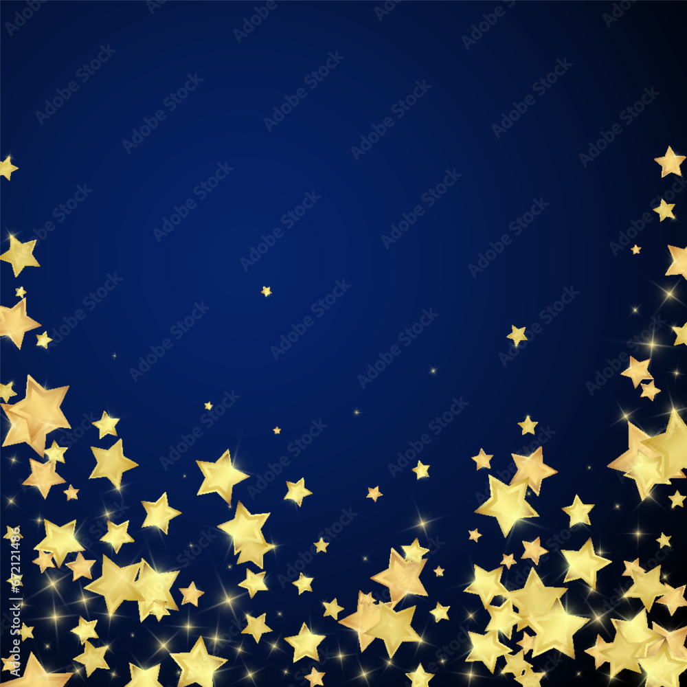 Fototapeta premium Magic stars vector overlay. Gold stars scattered