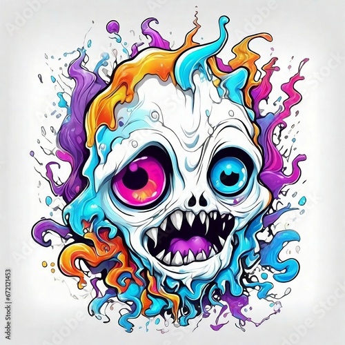 AI generated illustration of a monstrous character in vibrant colors for Halloween © Wirestock