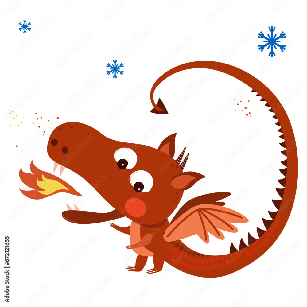 chinese dragon fire symbol of the new year vector picture