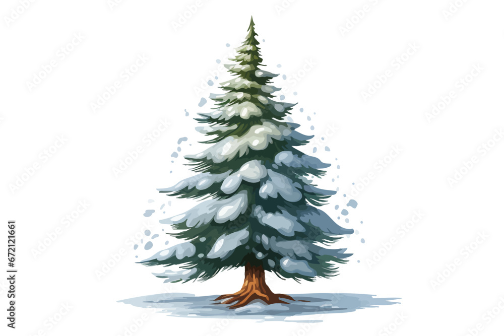 Fototapeta premium Snow Covered Christmas Pine Tree 