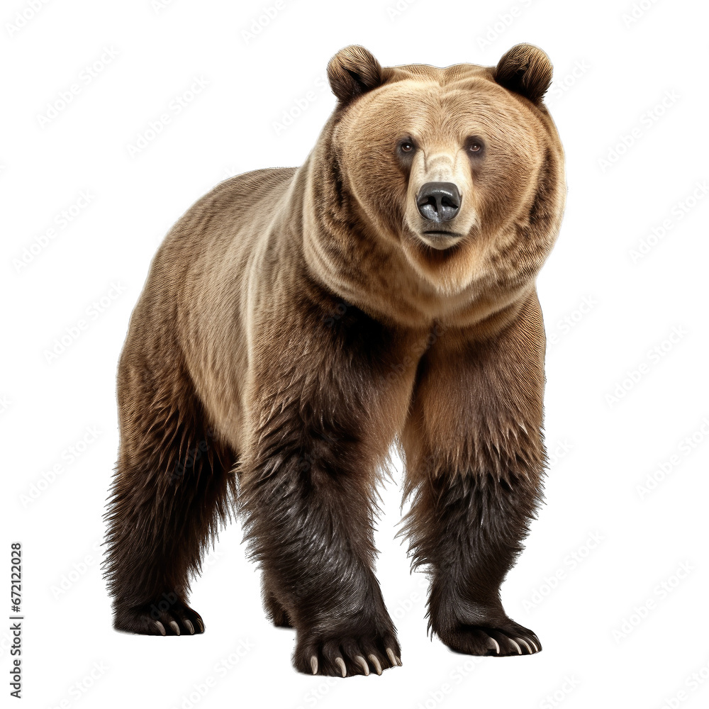 Obraz premium Bear isolated on transparent background generative ai