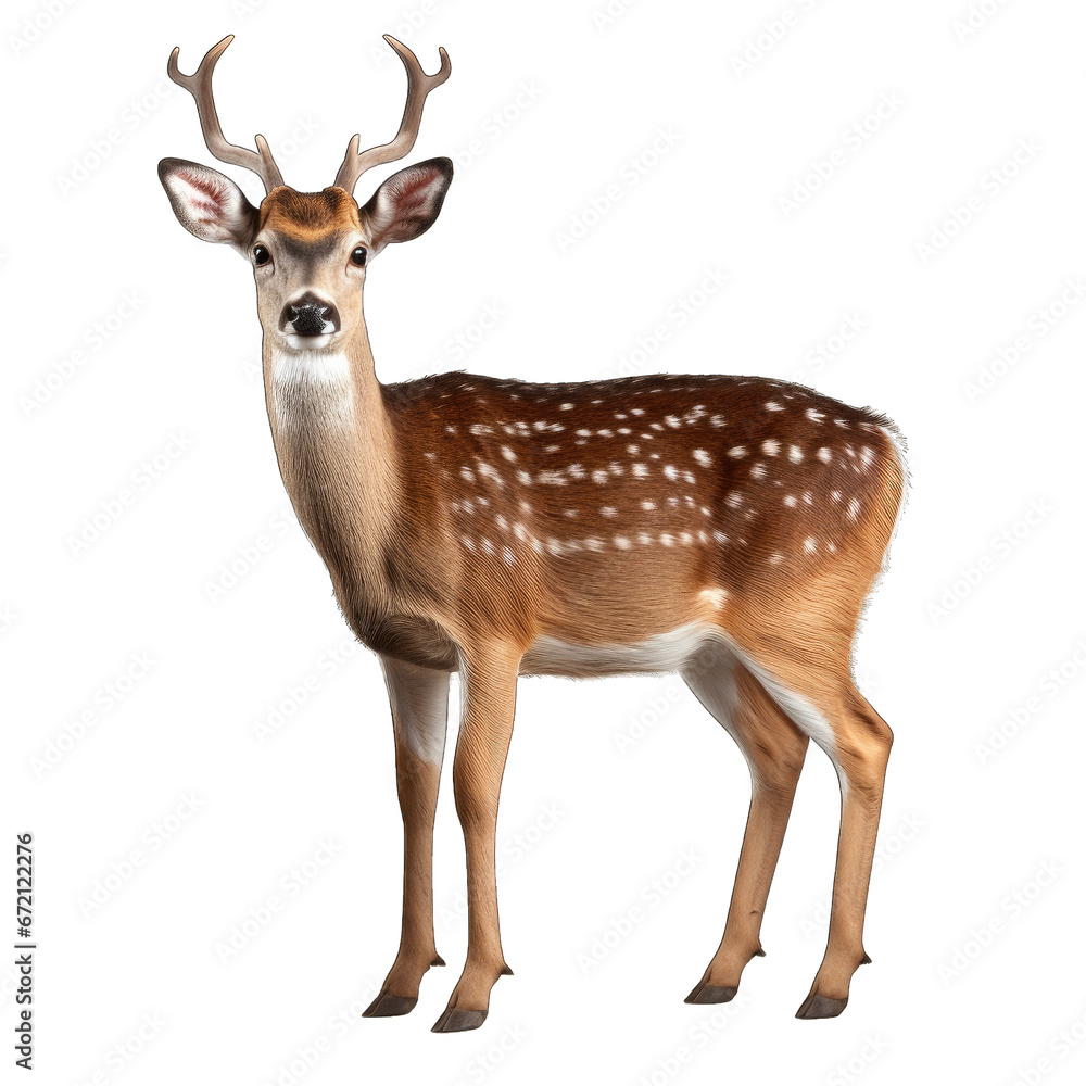 Deer isolated on transparent background generative ai Deer isolated on transparent background generative ai