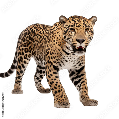 Jaguar isolated on transparent background generative ai