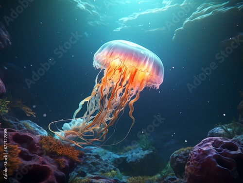 Bioluminescent Beauty: Jellyfish Illumination © zalciokas