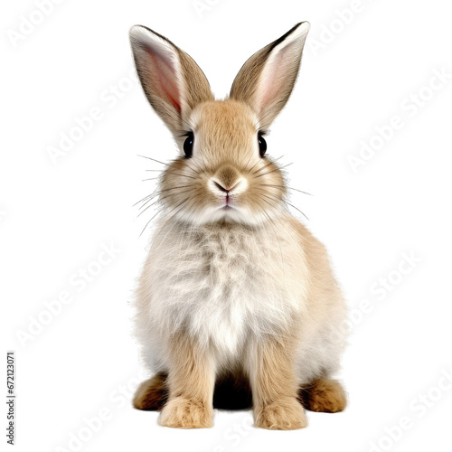Rabbit isolated on transparent background generative ai 
