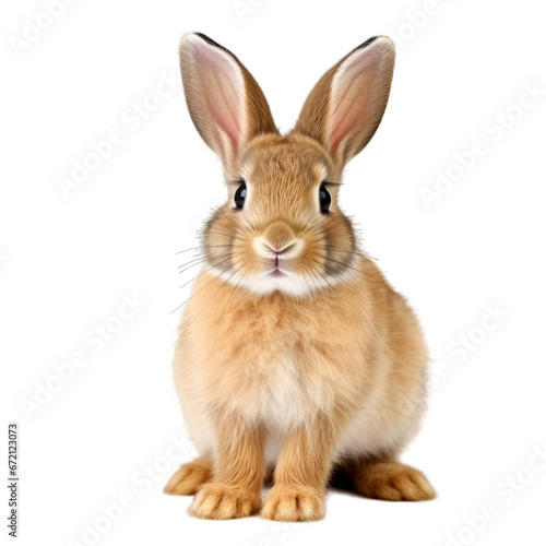 Rabbit isolated on transparent background generative ai 