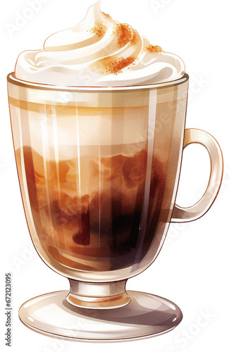 cream coffee watercolor vector
