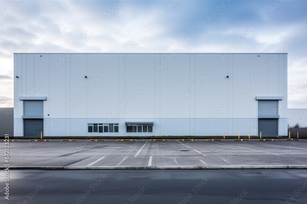 facade of an industrial building and warehouse facade of an industrial building and warehouse