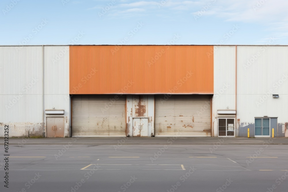 facade of an industrial building and warehouse 
