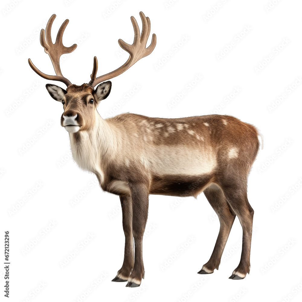 Reindeer isolated on transparent background generative ai 