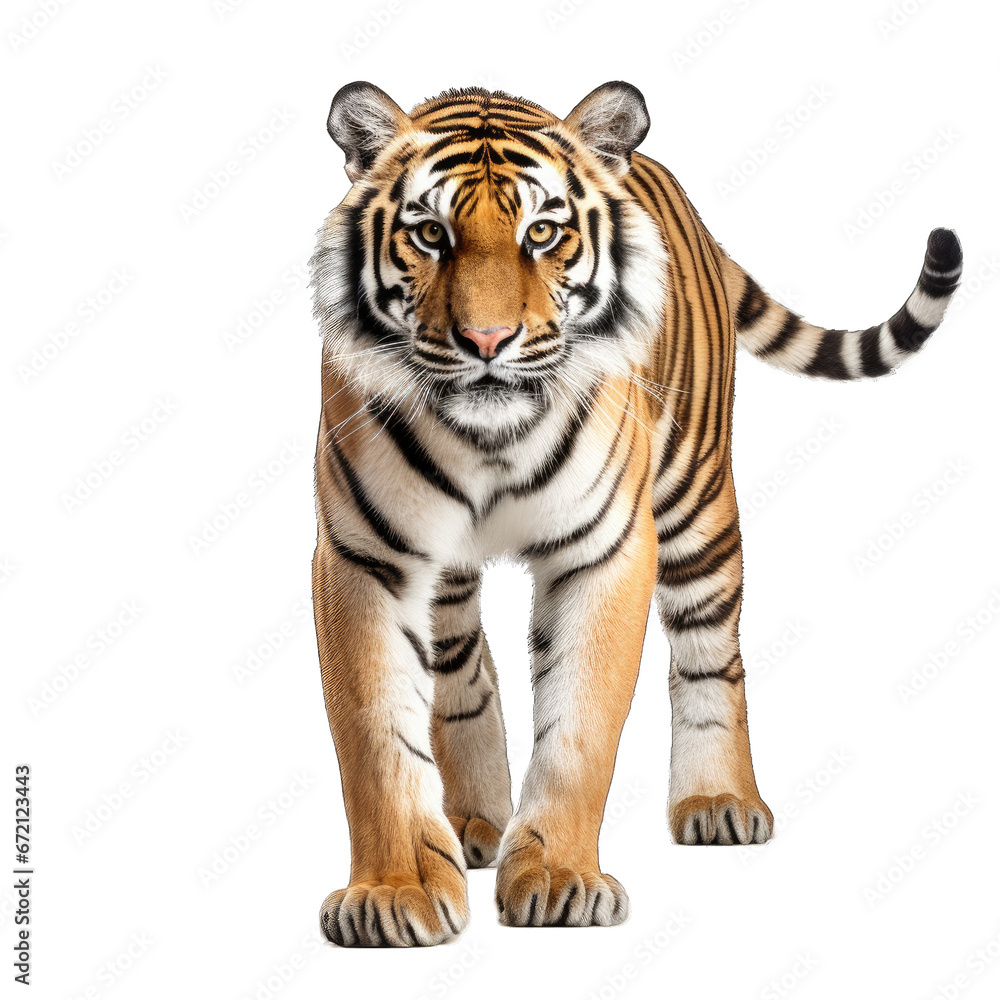 Tiger isolated on transparent background generative ai 