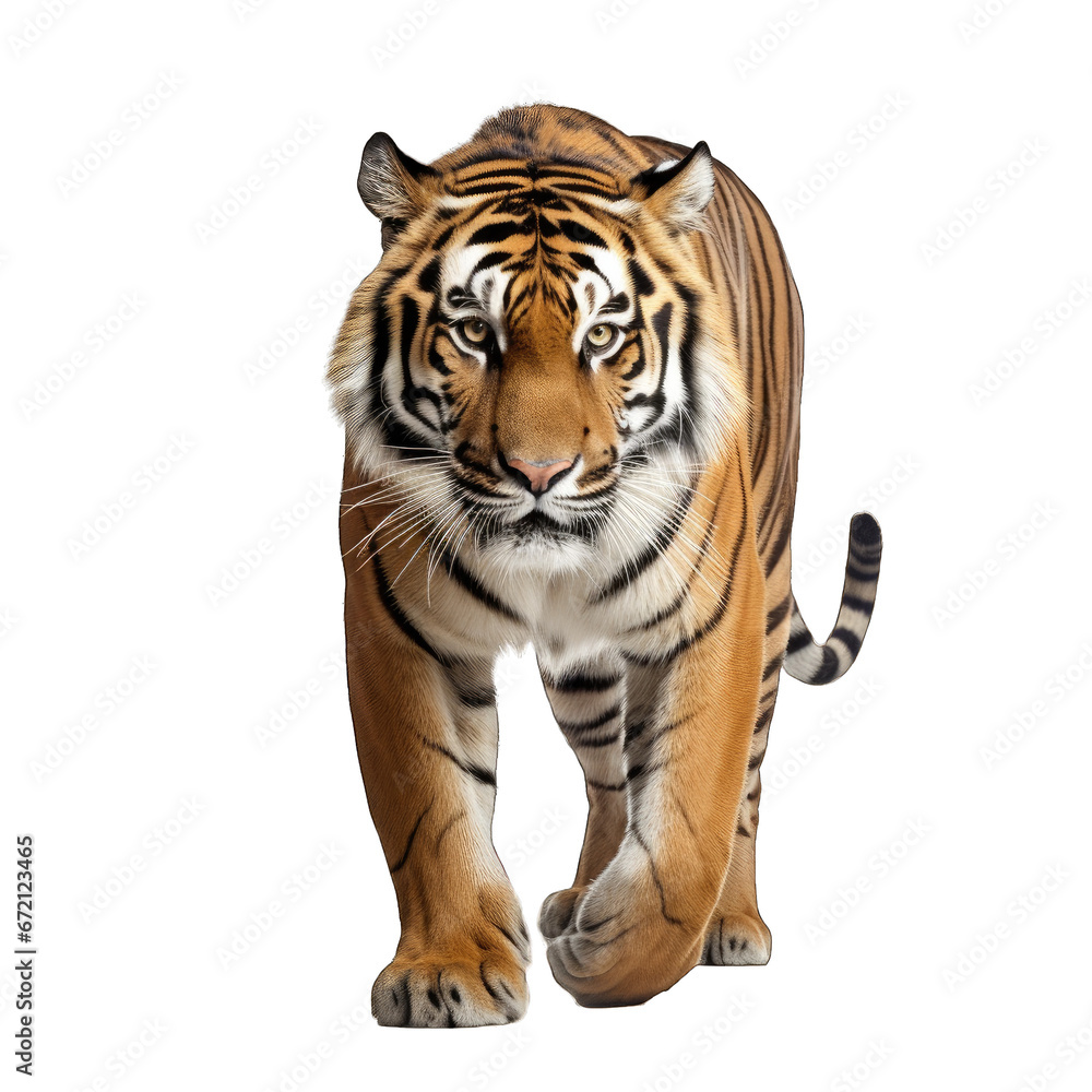 Obraz premium Tiger isolated on transparent background generative ai 