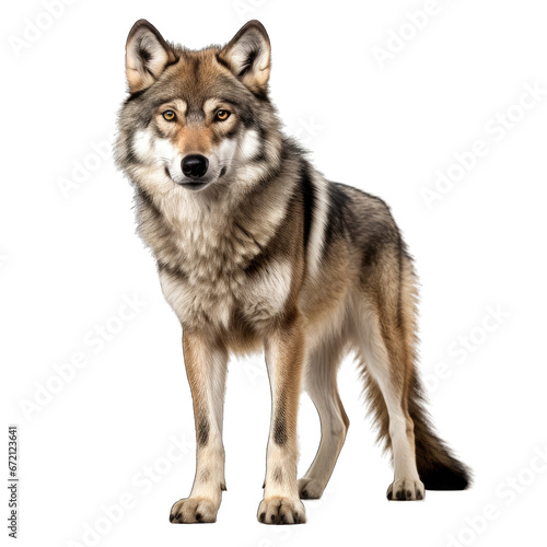 Wolf isolated on transparent background generative ai 