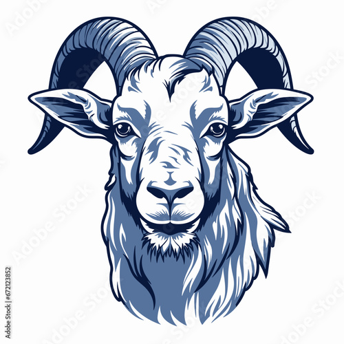 Goat hand-drawn illustration. Goat. Vector doodle style cartoon illustration