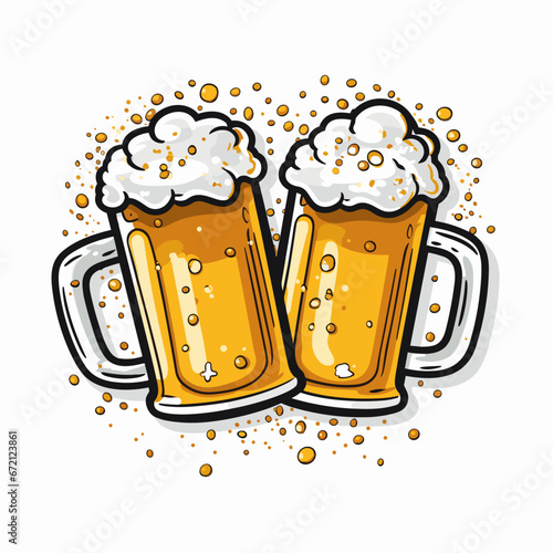 Beer hand-drawn comic illustration. Beer. Vector doodle style cartoon illustration