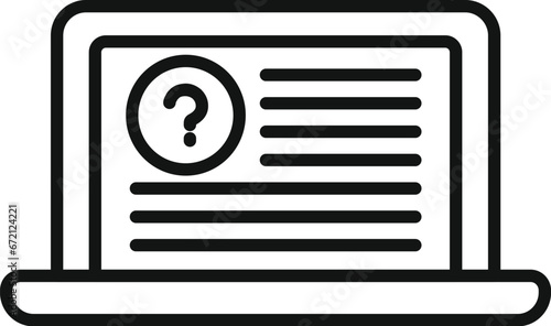 Anonymous laptop document icon outline vector. Mask person. User profile