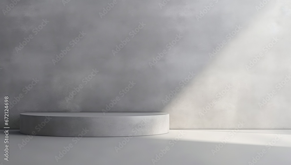 Minimalistic abstract light grey color background for product presentation. 