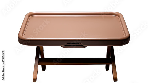 Mocha-colored TV Tray Table Isolated on Transparent or White Background, PNG