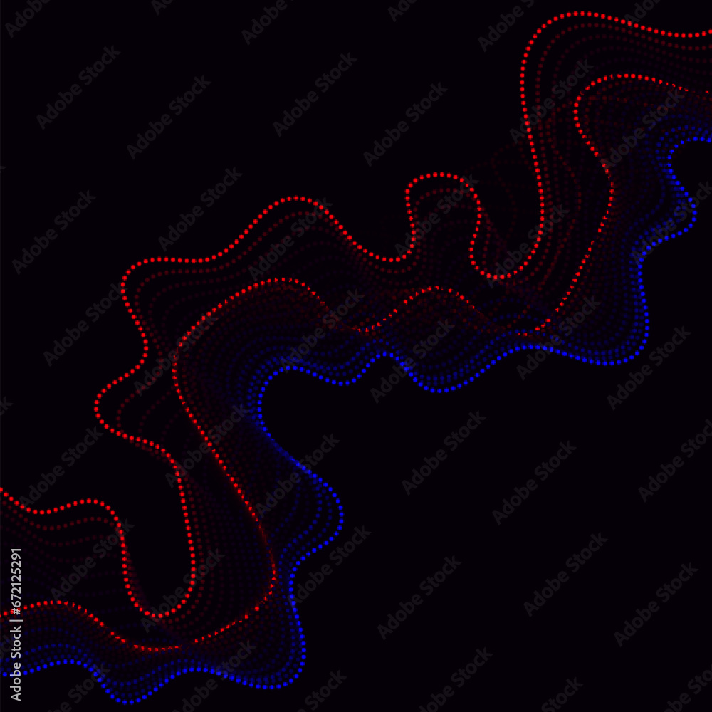 Abstract 3d wave particle line. Background big data visualization futuristic technology. Vector illustration. eps 10