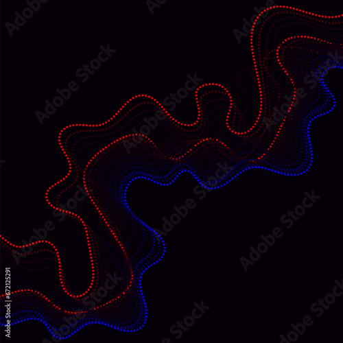 Abstract 3d wave particle line. Background big data visualization futuristic technology. Vector illustration. eps 10