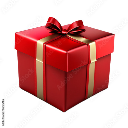 Red gift box png transparent background © UN