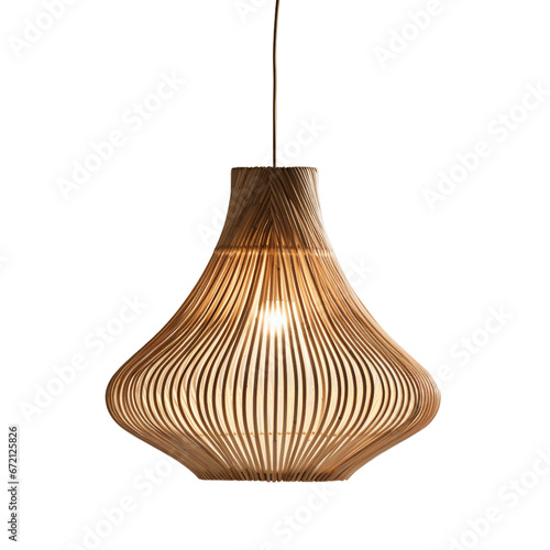 Rattan ceiling lamp, Elegant Wicker Ceiling lamp, light bulb isolated on transparent background PNG