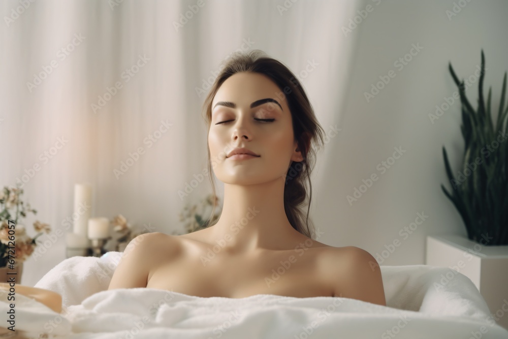 A woman at a massage spa A woman at a massage spa