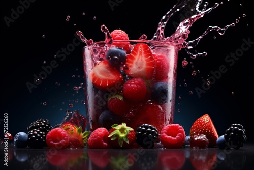 Fresh berries for a refreshing summer drink photo