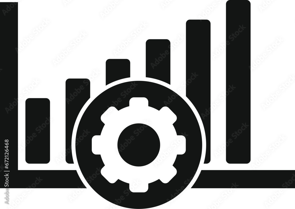 Realization gear graph icon simple vector. Self success. Leader vision Realization gear graph icon simple vector. Self success. Leader vision