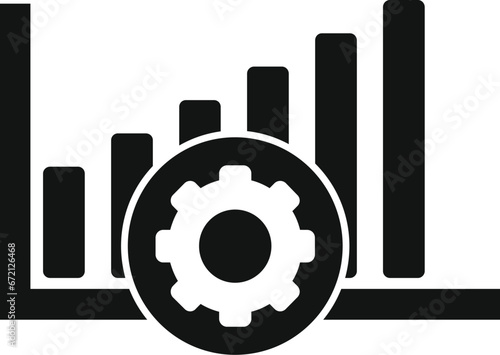 Realization gear graph icon simple vector. Self success. Leader vision