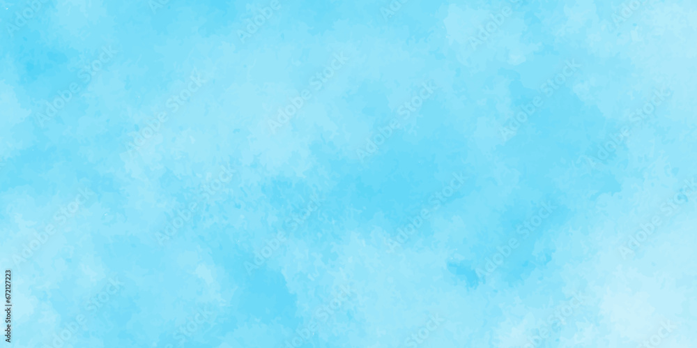 Defocused and blurry wet ink effect sky blue color watercolor background, blurred and grainy Blue powder explosion on white background, Fluffy, puffy, fresh and shiny clouds on a windy sky.