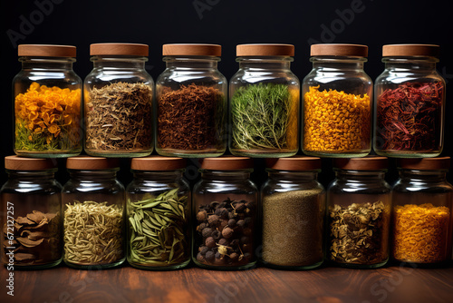 Glass jars neatly line a stall, each filled with aromatic herbs and spices that waft tantalizing scents, inviting curious noses to come closer.